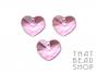 Pink 14mm Crystal Heart Charm - 4 Pack